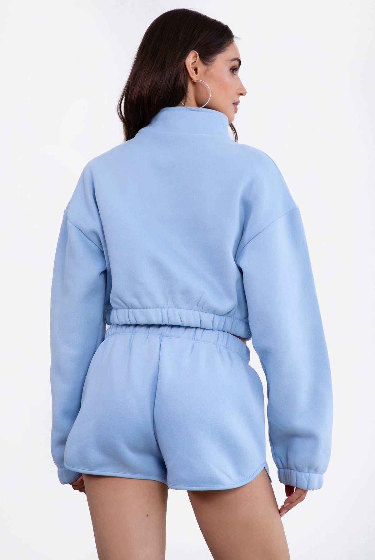 TIC TOC baby blue cropped pullover sweater for women, stylish and casual