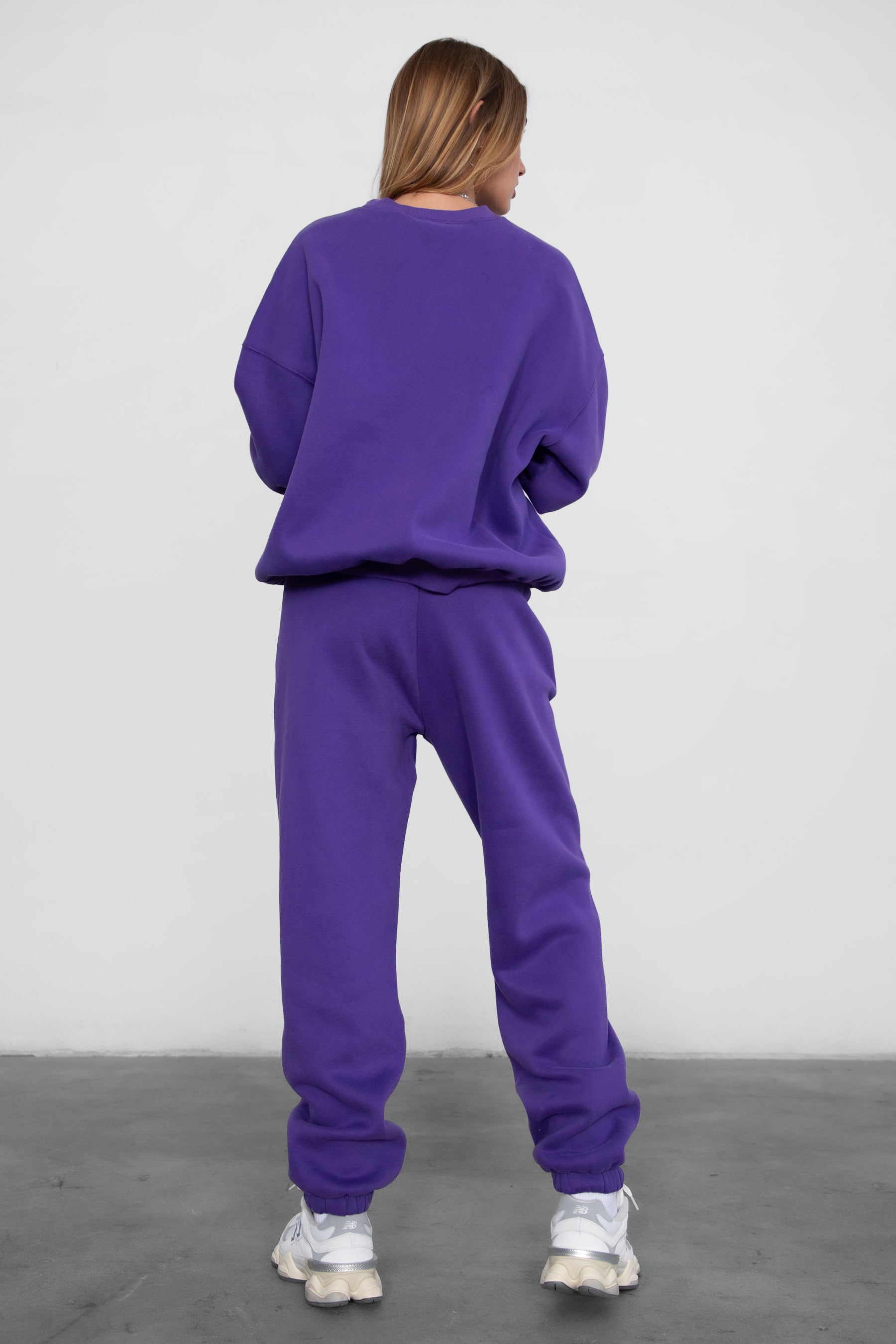 Game-day ready high-waist sweatpants in blush from the Essentials Plush Fleece Collection in purple