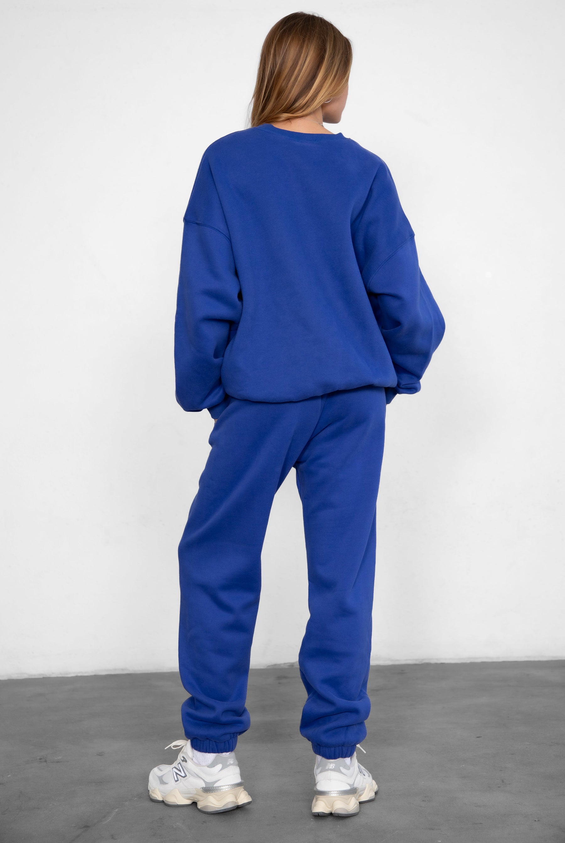 Game-day ready high-waist sweatpants in blush from the Essentials Plush Fleece Collection in royal blue