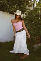TIC TOC TA31156 CALISA Ruched Poplin Strapless Bustier Top with Sweetheart Neckline
