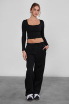 LANI Lightweight Fleece Wide Leg Sweatpants 
