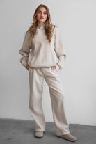 LANI Lightweight Fleece Wide Leg Sweatpants 