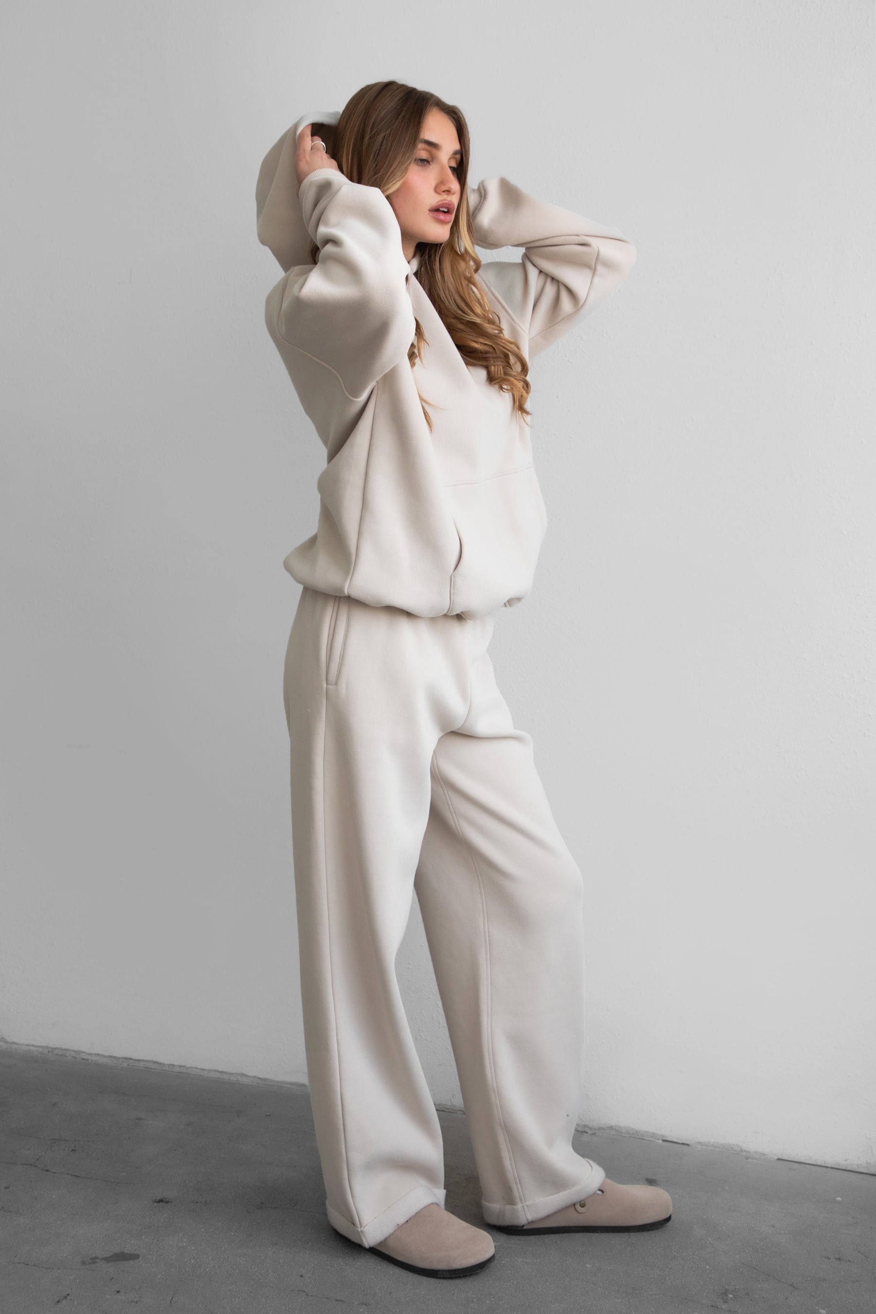 LANI Lightweight Fleece Wide Leg Sweatpants 