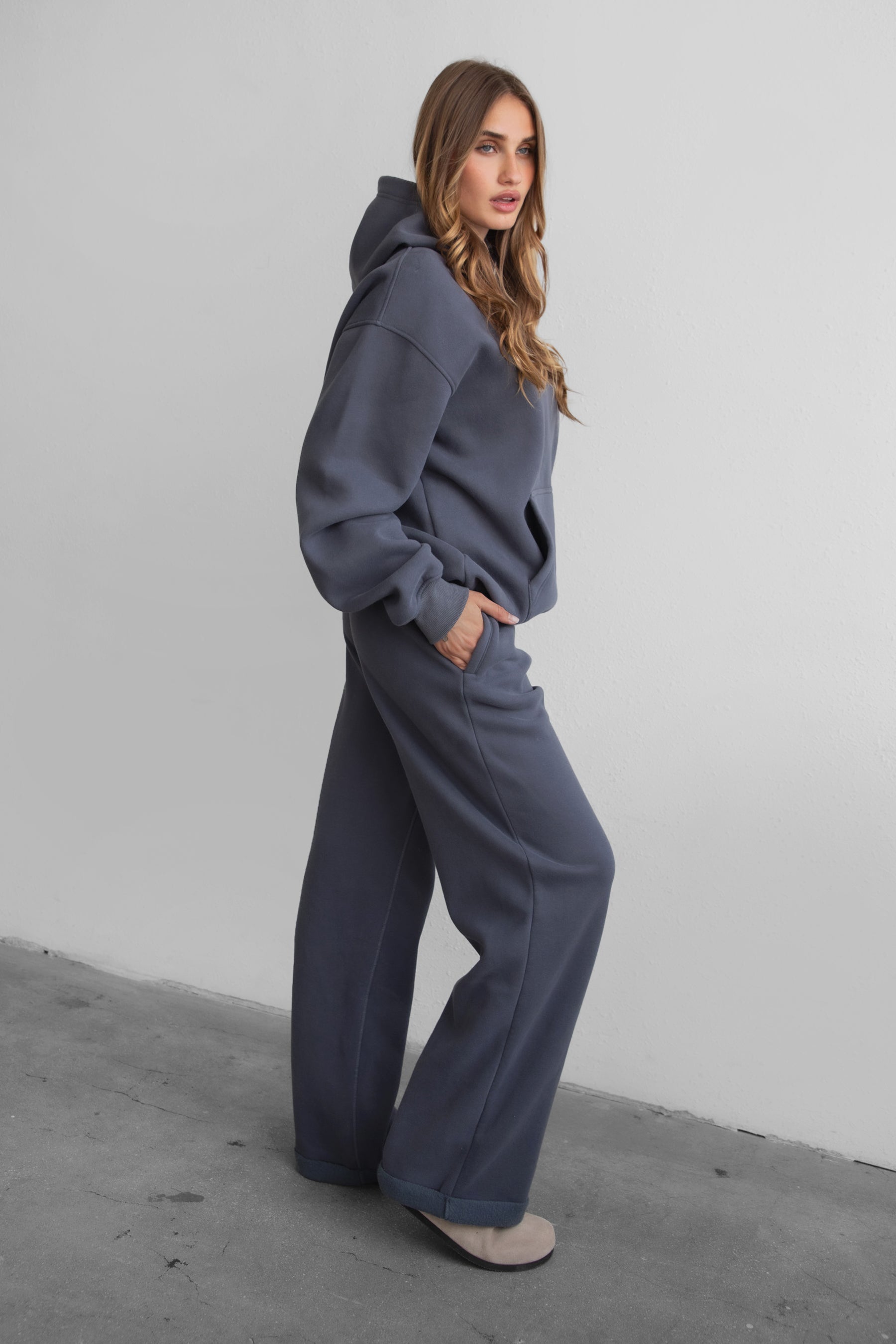 LANI Lightweight Fleece Wide Leg Sweatpants 