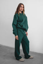 LANI Lightweight Fleece Wide Leg Sweatpants 