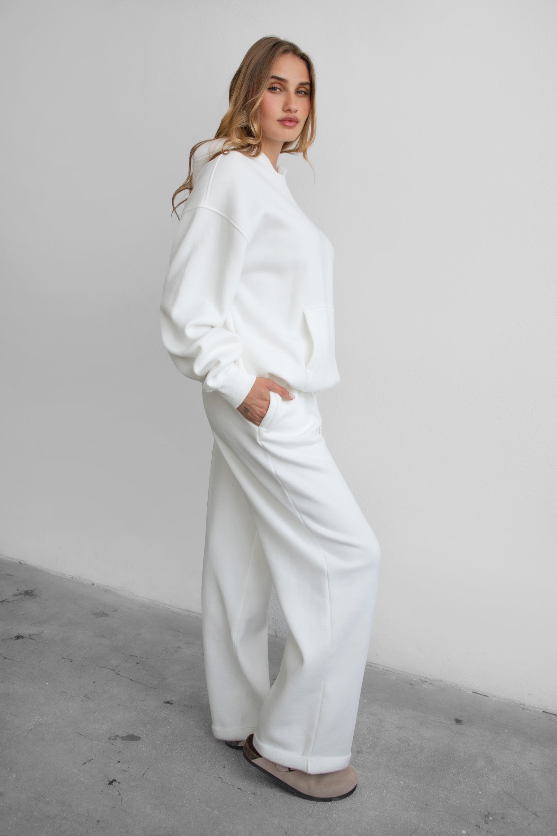 LANI Lightweight Fleece Wide Leg Sweatpants 