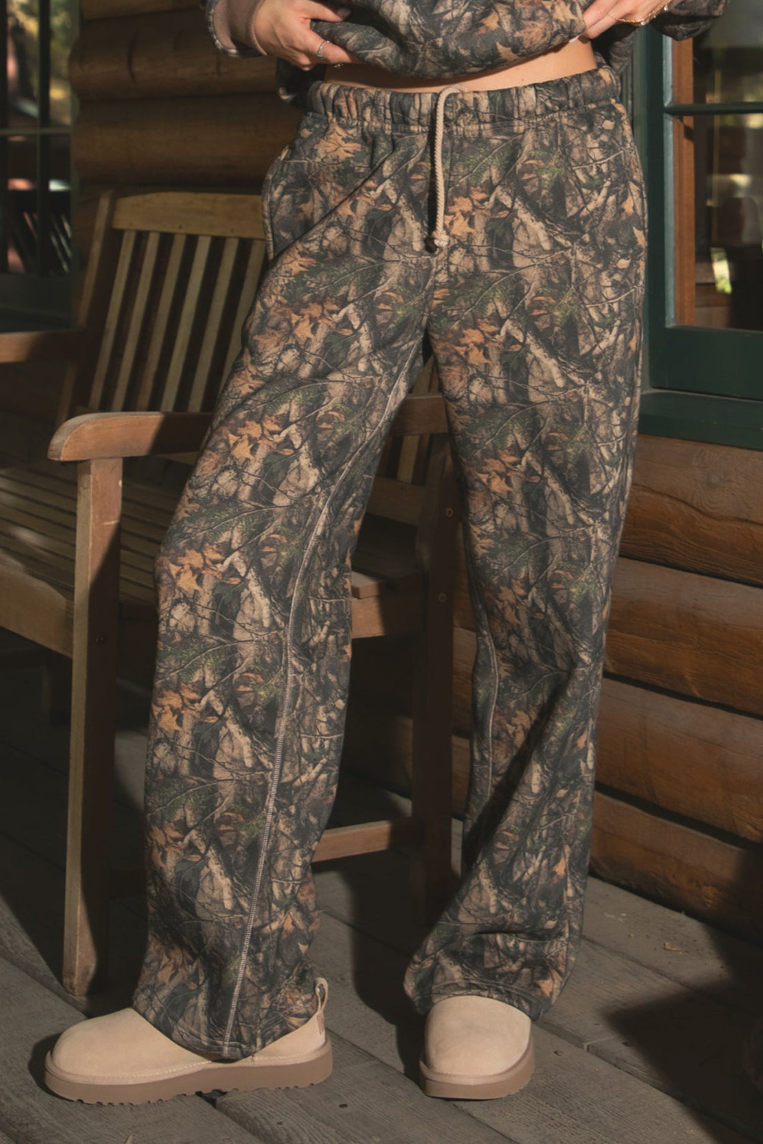 BAYOU Dark Woodland Camo Fleece Wide Leg Sweatpants
Classic Staple Straight Leg Jogger 
Mid Elasticated Waistband With Interior Drawcord 
Deep Reversible Side Pockets 
Wide Leg Fit with Ample Room 
Dark Forest Woodland Camo
Featured In Our New Cloud Fleece Fabric 
Back To School Western Rodeo Outfit Fashion Inspo

Cloud Fleece Key Features: 
Soft & Lightweight: Gentle on the skin with a breezy feel.
Midweight Warmth: Keeps you comfortable without overheating.
Drapey Design: Flows effortlessly for a flatteri