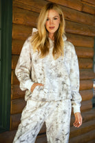 AVERY Light Woodland Camo  Fleece Classic Oversized Hoodie 
Extended Relaxed Fit 
Dropped Hem Shoulder
Kangaroo Pocket Design 
Thick Ribbed Cuffs and Bottom Hem 
Light Forest Woodland Camo  in Dusted Grey
Featured In Our New Cloud Fleece Fabric 
Back To School Western Rodeo Outfit Fashion Inspo

Cloud Fleece Key Features: 
Soft & Lightweight: Gentle on the skin with a breezy feel.
Midweight Warmth: Keeps you comfortable without overheating.
Drapey Design: Flows effortlessly for a flattering, laid-back look.