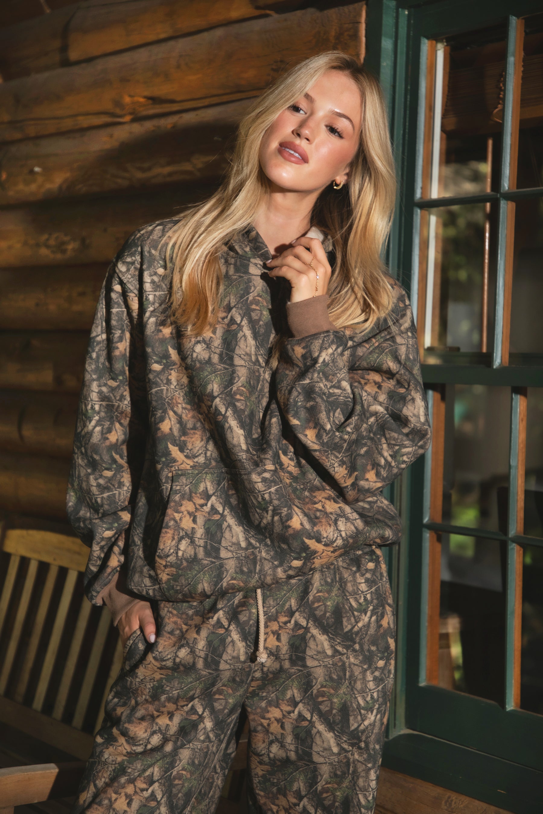 BAYOU Dark Woodland Camo Fleece Classic Oversized Hoodie 
Extended Relaxed Fit 
Dropped Hem Shoulder
Kangaroo Pocket Design 
Thick Ribbed Cuffs and Bottom Hem 
Dark Forest Woodland Camo
Featured In Our New Cloud Fleece Fabric 
Back To School Western Rodeo Outfit Fashion Inspo

Cloud Fleece Key Features: 
Soft & Lightweight: Gentle on the skin with a breezy feel.
Midweight Warmth: Keeps you comfortable without overheating.
Drapey Design: Flows effortlessly for a flattering, laid-back look.
