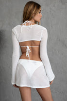 TIC TOC TSC30274 TALIA Crochet Lace Bikini Set with Matching Bolero and Skirt in White
