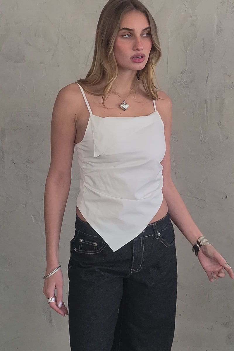 TIC TOC JANIA Stretch Poplin Cami Top – Modern Square Neck