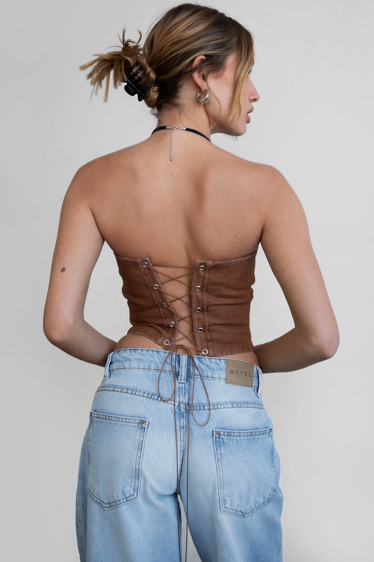 ■The tis■ CORSET DETAIL DERSS_TT3W601BE Secret Ties Lace-Up Corset Top | Windsor