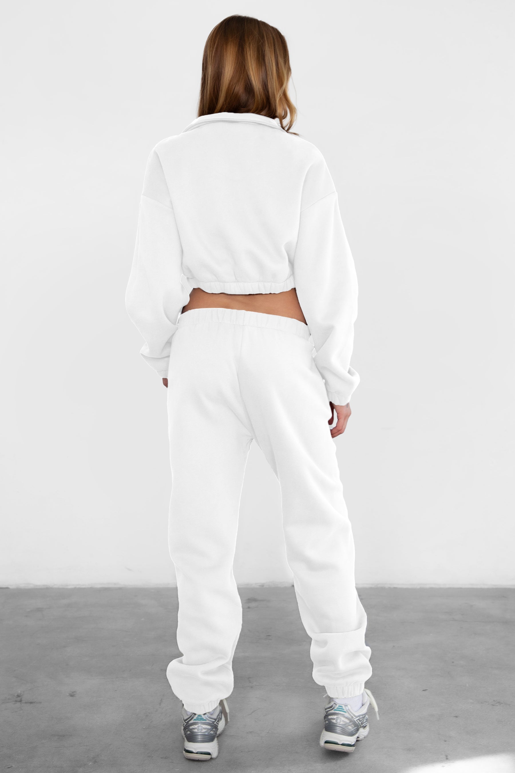 Game-day ready high-waist sweatpants in blush from the Essentials Plush Fleece Collection in taupe